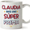 MUGFFINS Tazas Personalizadas para PRIMA - En Español - Eres Súper - 11 oz / 330 ml - Regalo personalizable original y divertido