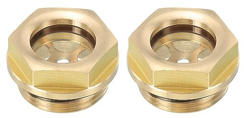 PATIKIL Aria Compressore Olio Mirino Vetro, 2pz G 3/4 Filetto Maschio Ottone Olio Liquido Livello Indicatore Aria Compressore Parti con O-ring