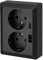 Unterputz Doppel-Steckdose, USB-A, USB-C, All-in-One, Serie C1 anthrazit