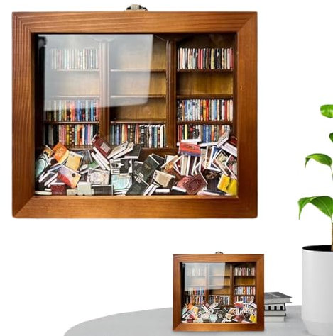 Bitong 2024 New Anxi-ety Bookshelf, Kreative Dekompressions Bücherregal Ornamente, Anxi-ety Bookshelf Miniature, Angst Bücherregal, Shake Away Ihre Angst Bücherregal Dekor Für Buch Liebhaber
