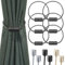 Milaloko 6-Pack Starke Magnetische Vorhang Tiebacks mit Dickeren Twist Seil Dekorative Krawatte Backs Holdbacks für Vorhänge Fenster Vorhang, Schwarz