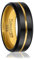 Soul-Cats Hochwertiger Ring aus Wolframcarbid für Herren und Damen Bicolor Verlobungsring Freundschaftsring Partnerring einer Geschenkbox, Farbe: schwarz-gold, Ringgröße: 72