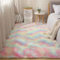 Mateju Teppich Wohnzimmer, Teppich Flauschig 200x300, Modern Hochflor Teppich Schlafzimmer Bettvorleger Teppich Waschbar für Nachttisch Schlafzimmer Kinderzimmer Wohnzimmer (80x200cm,Regenbogen)