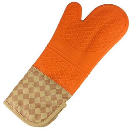 Joberio Extra Dicke Hitzehandschuhe, Ofenhandschuhe hitzebeständig, hitzebeständige Silikon-Ofenhandschuhe, 1 Stück Kochhandschuhe mit extra langem Schutz zum Backen, Kochen, Öfen, Grillen