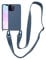 VooDirop Compatible with iPhone 8 Plus Case, iPhone 7 Plus /6 Plus /6S Plus Case with Lanyard Crossbody iPhone Case with Strap Adjustable Silicone Phone Cover for iPhone Dark Blue