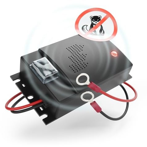 greate Marderschreck Auto mit 12V Batterieanschluss - Marderschrecker Auto für Motorraum - Mader Abwehr, Marderschutz für Auto, Marderabwehr Auto, Marder Ultraschall, Maderschrecker Auto, Marderfrei