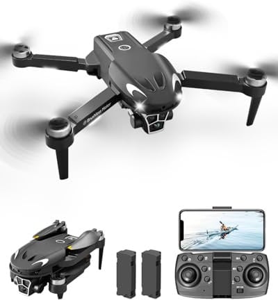 E-SMARTER Mini Drone with Camera, Foldable 1080P Adjustable Dual Camera Drone with 50x Zoom Lens, Gesture Control, 2 Batteries, Brushless Motor Drone for Kids Christmas Gifts, Adults, Beginners