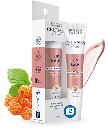 Celenes by Sweden Intensiv Feuchtigkeitsspendender Lippenbalsam mit Moltebeere, 10 ml (2er-Pack) - Nährende, getönte Lippenpflege für alle Hauttypen