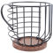 Kaffeeweißer-Behälter, Kaffeeweißer-Halter, Kaffeepad-Organizer mit Massivholz-Basis, Metall-Kaffeekapsel-Aufbewahrung für Kaffeekapseln, Kaffeeweißer und Kaffeepad-Aufbewahrung