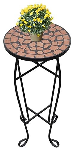 Mosaik-Pflanzenständer, Terrakotta, für den Außenbereich, Terrasse, Blume, Beistelltisch, Gartendekoration