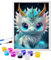 Gutluz Peinture par numéros pour enfants à partir de 7 ans, filles, garçons – Peinture par numéros avec cadre – Peinture par numéros animaux Dragon – Peinture par numéros à partir de 6, 7, 8, 9, 10,