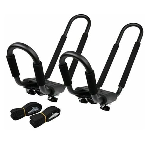 Porte-Bagages Voiture Porte-Bagages Universel pour Voiture sur Le Toit, pour Kayak, Canoë, Bateau À Pagaie, Surf, Ski, 2 Pièces Galerie De Toit