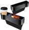 Garegce 2PCS Car Seat Gap Filler Organiser, Car Organiser Front Seat with Cup Holder, Storage Box with Usb Charging Hole, Car Console Side Pocket for Phones Glasses Keys Wallet Cards (Black)