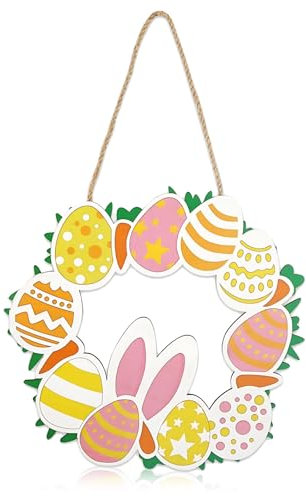 Nette Kaninchen Ostern deko Türkranz Ostern, Osterei Kranz Wand Dekoration Outdoor Indoor Universal Festival Party Home Dekoration Begrüßende Frühling Warme Atmosphäre