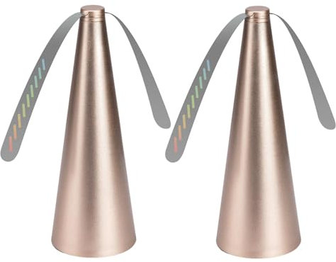 Lot de 2 répulsifs à mouches, éloignez les mouches et les insectes des aliments, ventilateur anti-mouches pour table et terrasse, ailes souples portables, alimentés par batterie (2 pièces, doré)