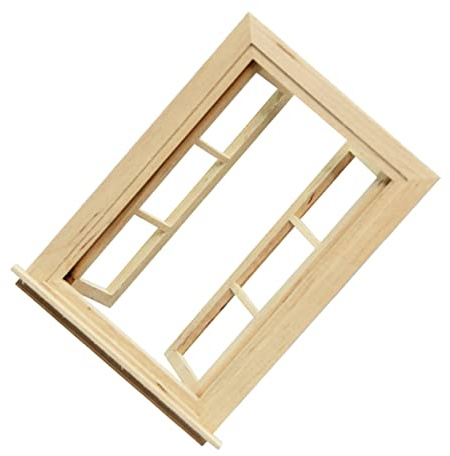 OFFIGAM Mini Holzfenster Modell Dekoration Für Mini Haus Ornament Micro World Fensterornament Aus Naturholz Für Miniatur Szenen