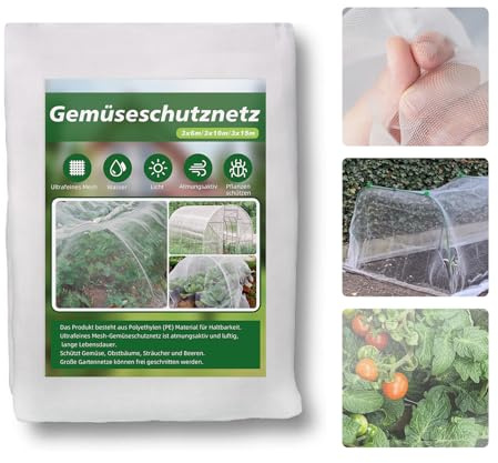 Gemüseschutznetz 3x15M Gewächshaus Insektennetz Kulturschutznetz Pflanzenschutznetz Insektenschutznetz Gemüsenetz Gartennetz Vögel Feinmaschig für Garten Hochbeet Tunnel Abdeckung