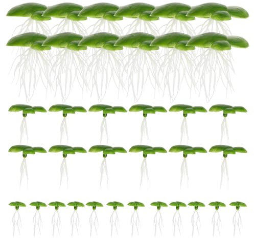 36 Stück Künstliche Wasserlinsen,Schwimmpflanzen Miniteich für Teich&Aquarium,Schwimmende Wasserpflanzen aus Kunststoff, Künstliche Teichpflanzen Wasserpflanzen Miniteich,Schwimmpflanzen Aquarium Deko