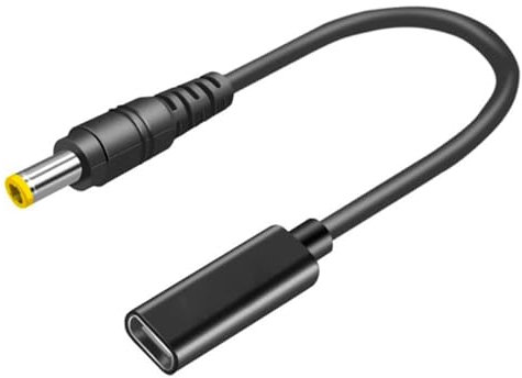 Fazvncv TypeC auf DC 5,5 x 2,5 mm Stromladekabel für Laptop 18–20 V, 65 W-100 W, Länge 0,2 m, tragbar