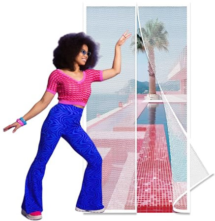 Zanzariera Magnetica per Porta 72 x 210 cm Zanzariera per Porta Del Balcone Senza Forare per Porte Finestre Tenda, Bianco