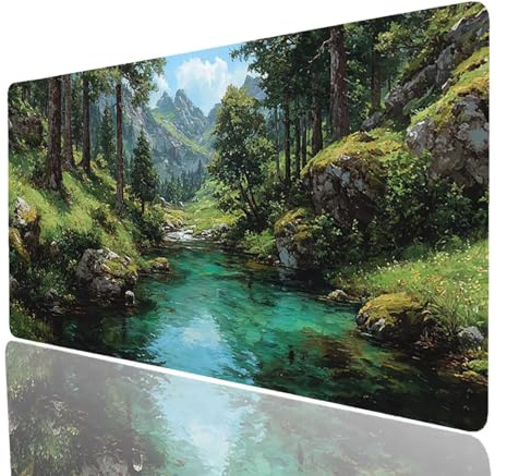 Montagne Tapis de Souris Arbre Imperméable Tapis de Souris XXL 600x300x3mm, Gaming Mouse Pad Améliorer la Précision et la Vitesse, Mouse Pad pour Bureau Gamer Clavier sans Fil Pc Portable Model-5333