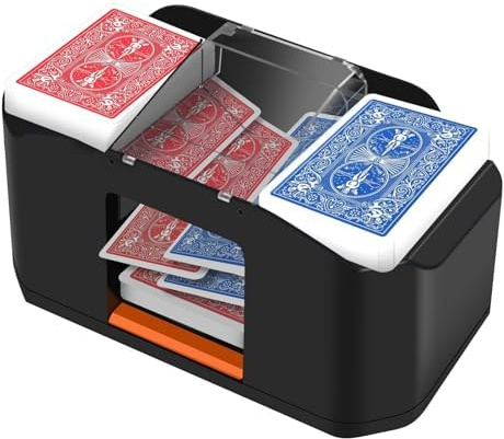 QUICARD Automatischer Kartenmischer – Leise & Mit 2000 mAh Akku – Mischt 2 Kartensätze – Kompatibel mit Poker, Bridge, Rommé, Skat