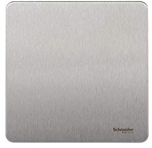 Schneider Electric Ultimate Screwless Flat Plate - Single Blank Plate, GU8410SS, Stainless Steel