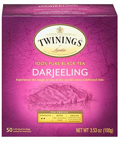 Twinings of London Darjeeling Tea Bags, 50 Count Box | Sophisticated Coffee Alternative with Less Caffeine, Delicate and Dry.