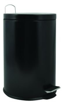 MSV 20 L Papelera Negra 20L, Acero Inoxidable, 2 cm