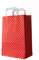 250 farbige Papiertragetaschen Papiertaschen Tüten Papiertüten Tragetaschen Shopper rot-weiß gepunktet 22 + 11 x 28 cm