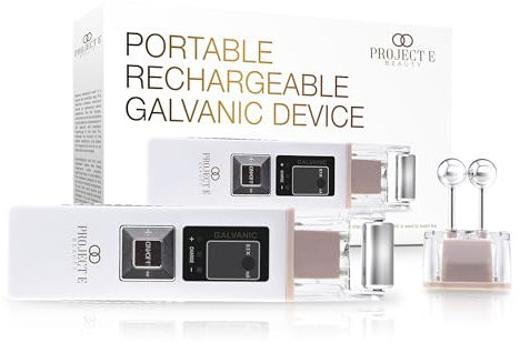 Project E Beauty Galvanic Gesichtsliftroller | Kabellose Gesichtshautpflege Iontophorese Anti-Falten Hautstraffung Desinkrustation Tiefenreinigung Verjüngung Gerät zur Porenreinigung