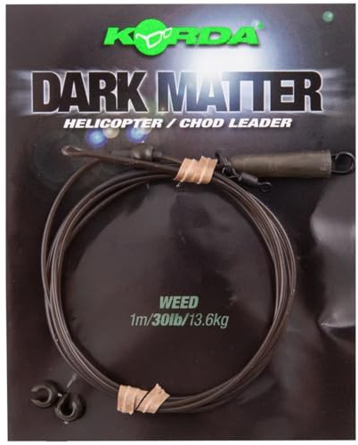 Korda carp fishing new Dark Matter Helicopter/Chod Leader 1m 13.6 kg - All Colours - Grass