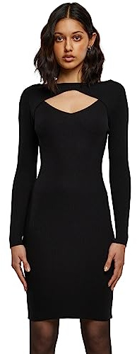 Urban Classics Ladies Cut out Dress Donna Miniabito Nero
