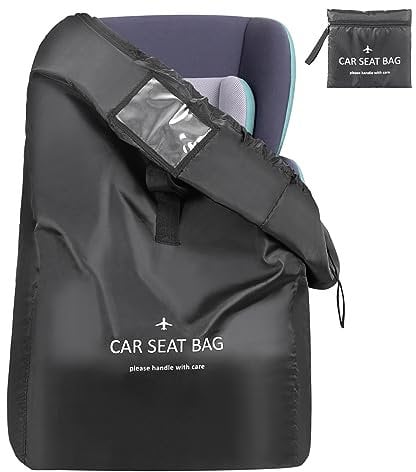 YSSHUI Reisetasche für Autositze – Gate Check Reisetasche für Flugreisen, Nylon, Universalgröße, passend für die meisten Autositze, inklusive Schultergurt (schwarz)