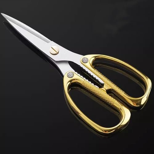 Xdorra Gold Scissors, Golden Office Utility All Purposes Kitchen Shears or Ribbon Cutting Scissors- Household Fabric Craft Golden Food Shear Scissors - School Paper Scissor