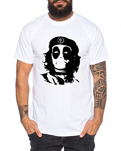 Che Pool Herren T-Shirt Dead Comic Hero Viva la Revolution, Farbe:Weiß;Größe:L