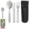 Cubiertos Camping Acero Inoxidable 3 Piezas Con Funda Nylon