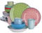 vancasso Macaron Dinnerware Set 20 Pieces Porcelain Dinner Set - Multicolour Dinner Service Mediterranean Crockery with Dinner Plate, Dessert Plate, Cereal Bowl, Soup Bowl and Mug, Service for 4