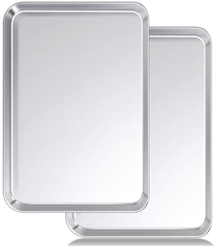 Backblech-Set, 2-teilig, Wildone Edelstahl-Backblech, Größe 50,8 x 35,6 x 2,5 cm, ungiftig & robust & leicht zu reinigen