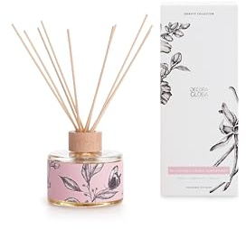 DECORAGLOBA - Duftdiffusor mit Rattanstäbchen für Räume 250 ml - Mandelblüte Duft - Grüner und Holzig Duft