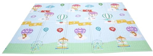 Fantasy Fields Heißluftballons Kinder Sanft Baby Spielmatte 1.97m x 1.54m PS-PM002 | Wasserdicht, Heißluftballon-Bodenmatte, Aufbewahrungstasche