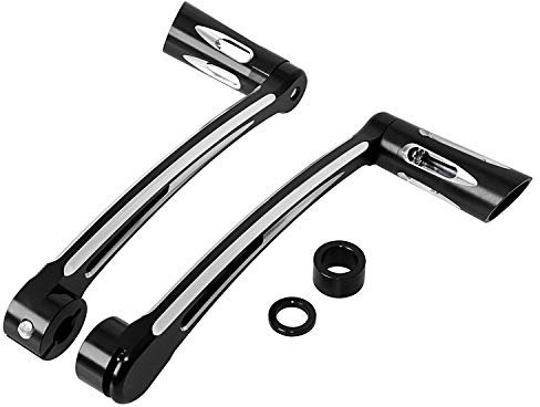 BID4ZE Schalthebel für Ferse und Zehen, Schwarz geschnitten, für Harley Touring Road Glide Fatboy Road King FLHR FLHX FLHT, 2 Stück