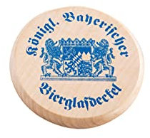 Königlich bayerischer Bierglasdeckel aus Holz Wespenschutz, 10 x 1,5 cm