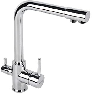 Cofan Grifo de Cocina | Monomando | 3 Vías Adaptables para Osmosis | Fabricado en Latón con Acabado Cromado