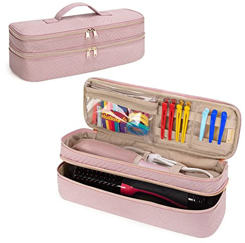 Fasrom Double Layer Travel Case Compatible with REVLON One Step Blow Hair Dryer Brush Volumizer Original 1.0, Plus 2.0 and Styler, Pink (Bag Only, Patent Pending)