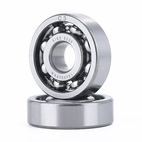 XiKe 2 Pcs 6200 C3 Kugellager 10x30x9mm Offene Bauweise und Chromstahl, Passend für DIY, Auto, Motorrad, ATV, Getriebe, Motor, CNC, Industrie, Landwirtschaft und Gartengeräte.