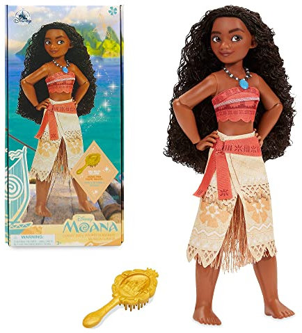 Disney Store Offizielle Vaiana-Puppe für Kinder, 26,5 cm, vollbewegliche Puppe im klassischem Outfit mit ausgearbeiteter Haarbürste, geeignet ab 3 Jahren