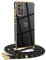 Mkej Coque pour Samsung Galaxy A14 5G avec Cordon de Collier, Coque avec Cordon Motif Coeur d'amour TPU Housse, Collier RéglableTéléphone Portable Lanyard Case Samsung Galaxy A14 5G, Or Noir