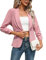KOJOOIN Damen Blazer 3/4 Arm Jacke Business Revers Blazer Sakko mit Faltigen Ärmeln Slim Fit Blazerjacke Elegant Einfarbig Outwear Geschäft Büro Bolero Jacke (Verpackung MEHRWEG), A-Rosa, M