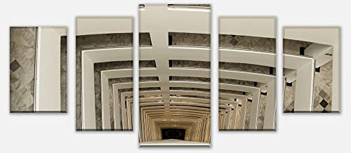 wandmotiv24 Leinwandbild Treppenhaus im Haus Variante 3-180 x 115cm Bilder auf Leinwand, Wandbild M0793
